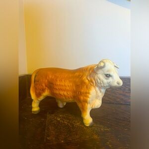 Vintage ceramic bull figurine